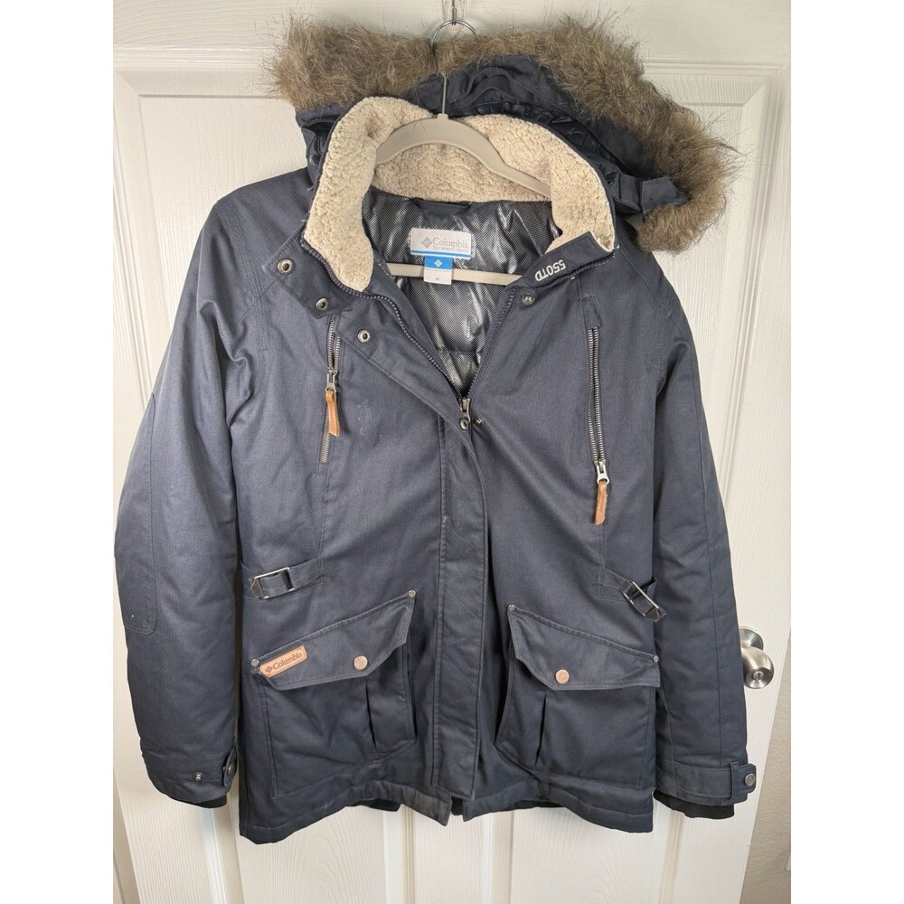 Columbia Barlow Pass 550 Turbo Down Faux Fur Hooded Women’s Coat Jacket M